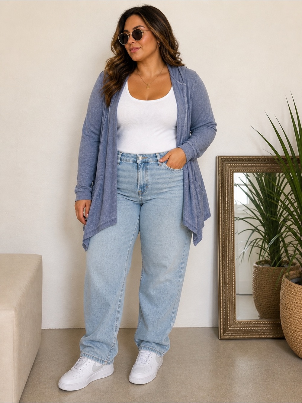 💟 Jane & Delancey | Lightweight Open Front Cardigan – Blue